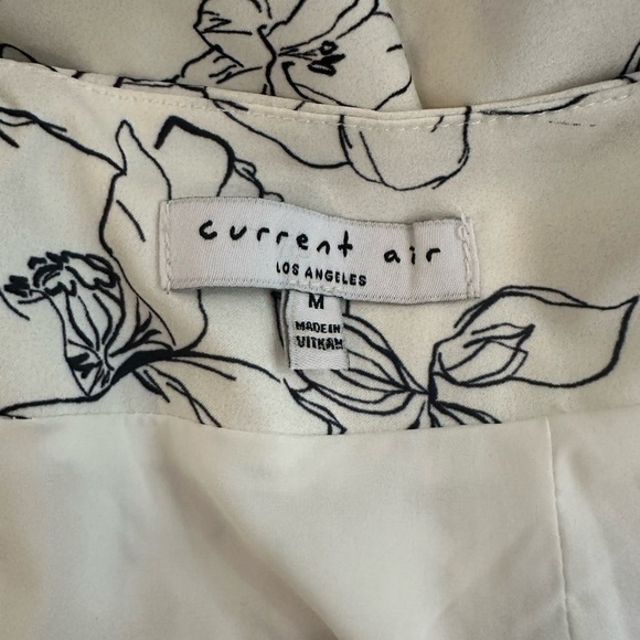 Current Air Anthropologie floral dress white cream flare midi SZ M - Picture 7 of 8